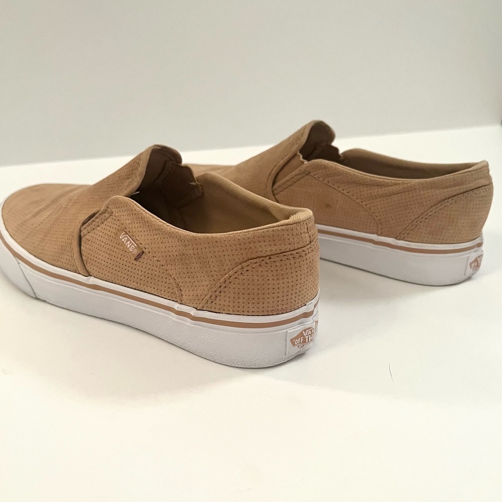 Vans Slip-On Suede Sneakers in Tan - Picture 12 of 13